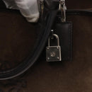 LOEWE Anagram Americana 28 Hand Bag Suede Leather Brown Silver Auth ep12264-9