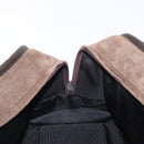 LOEWE Anagram Americana 28 Hand Bag Suede Leather Brown Silver Auth ep12264-20