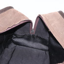 LOEWE Anagram Americana 28 Hand Bag Suede Leather Brown Silver Auth ep12264-21