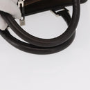 LOEWE Anagram Americana 28 Hand Bag Suede Leather Brown Silver Auth ep12264-7