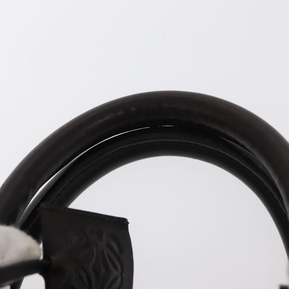 LOEWE Anagram Americana 28 Hand Bag Suede Leather Brown Silver Auth ep12264