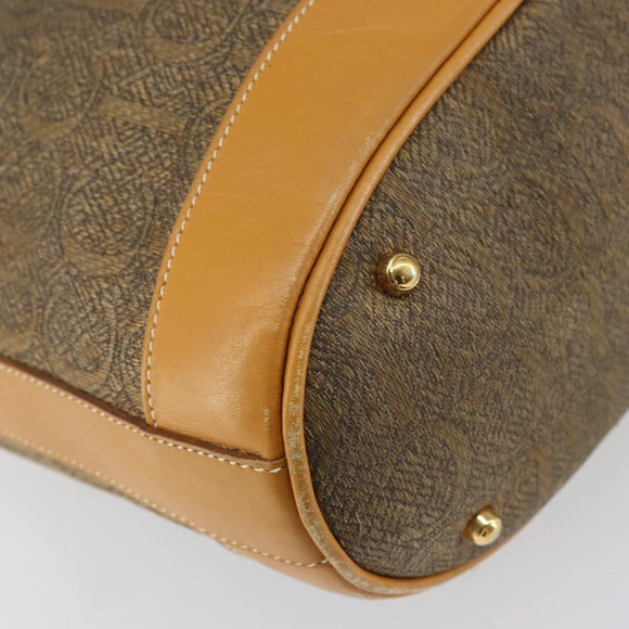 GUCCI Shoulder Bag Canvas Leather Beige Gold Auth ep12266