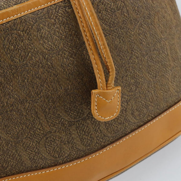 GUCCI Shoulder Bag Canvas Leather Beige Gold Auth ep12266