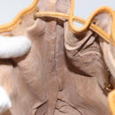 GUCCI Shoulder Bag Canvas Leather Beige Gold Auth ep12266-20