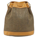 GUCCI Shoulder Bag Canvas Leather Beige Gold Auth ep12266-2
