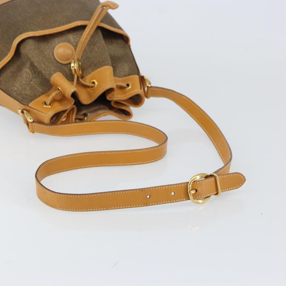 GUCCI Shoulder Bag Canvas Leather Beige Gold Auth ep12266