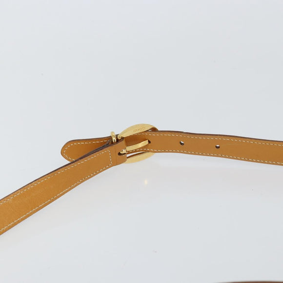 GUCCI Shoulder Bag Canvas Leather Beige Gold Auth ep12266