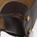 LOEWE Anagram Amazona 32 Hand Bag Suede Leather Brown Gold Auth ep12269-15