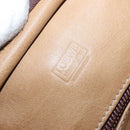 LOEWE Anagram Amazona 32 Hand Bag Suede Leather Brown Gold Auth ep12269-17