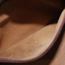 LOEWE Anagram Amazona 32 Hand Bag Suede Leather Brown Gold Auth ep12269-12