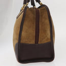 LOEWE Anagram Amazona 32 Hand Bag Suede Leather Brown Gold Auth ep12269-3