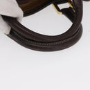 LOEWE Anagram Amazona 32 Hand Bag Suede Leather Brown Gold Auth ep12269-7