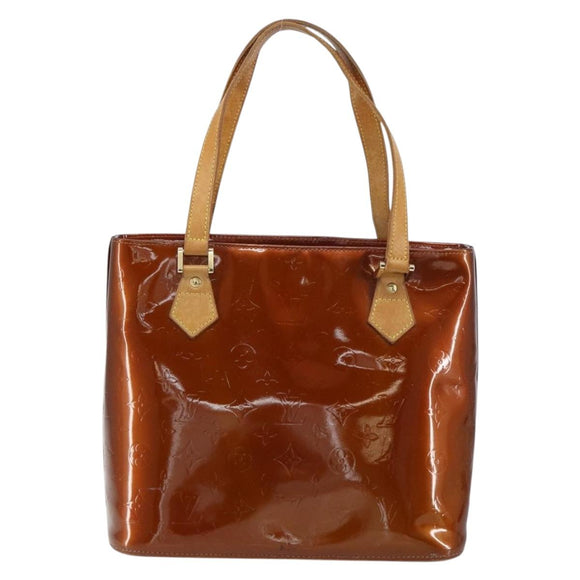 LOUIS VUITTON Monogram Vernis Houston Hand Bag Bronze M91122 LV Auth ep12270