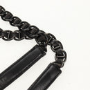 PRADA Chain Shoulder Bag Leather Nylon Black Auth ep12271-10
