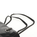 PRADA Chain Shoulder Bag Leather Nylon Black Auth ep12271-14