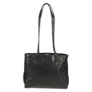 PRADA Chain Shoulder Bag Leather Nylon Black Auth ep12271-13