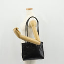PRADA Chain Shoulder Bag Leather Nylon Black Auth ep12271-26
