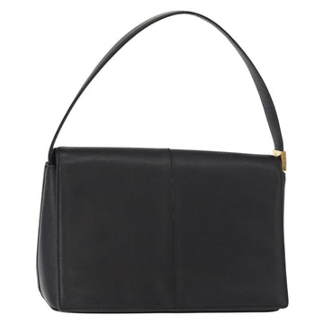 BURBERRY Hand Bag Leather Black Gold Auth ep12272