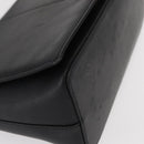 BURBERRY Hand Bag Leather Black Gold Auth ep12272-9