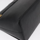 BURBERRY Hand Bag Leather Black Gold Auth ep12272-15