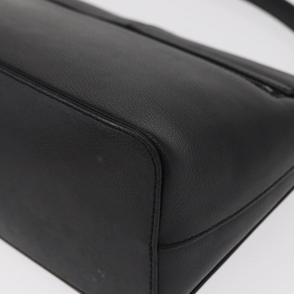 BURBERRY Hand Bag Leather Black Gold Auth ep12272