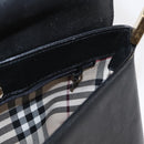 BURBERRY Hand Bag Leather Black Gold Auth ep12272-21