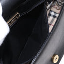 BURBERRY Hand Bag Leather Black Gold Auth ep12272-22