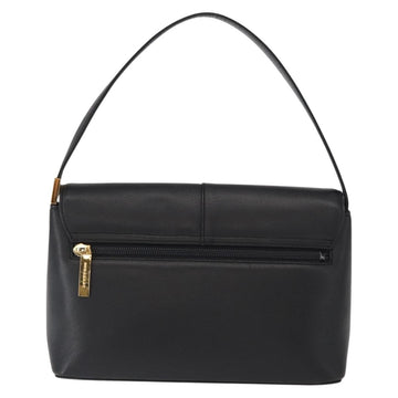 BURBERRY Hand Bag Leather Black Gold Auth ep12272 - 0