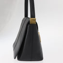 BURBERRY Hand Bag Leather Black Gold Auth ep12272-3