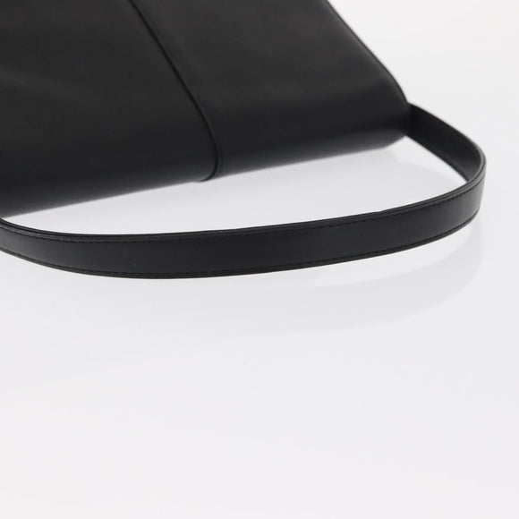 BURBERRY Hand Bag Leather Black Gold Auth ep12272