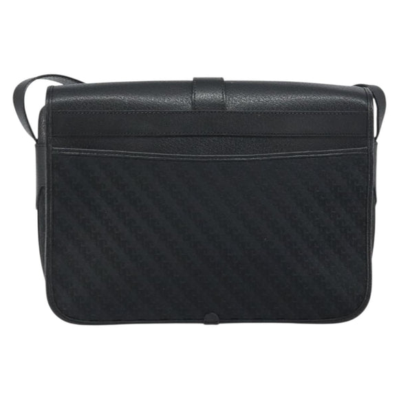 GUCCI Shoulder Bag Leather Canvas Black Gold 001 113 0613 Auth ep12275