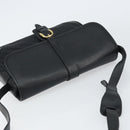 GUCCI Shoulder Bag Leather Canvas Black Gold 001 113 0613 Auth ep12275-6