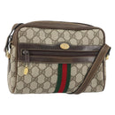 GUCCI GG Supreme Web Sherry Line Bag PVC Beige Gold 010 378 Auth ep12276-1