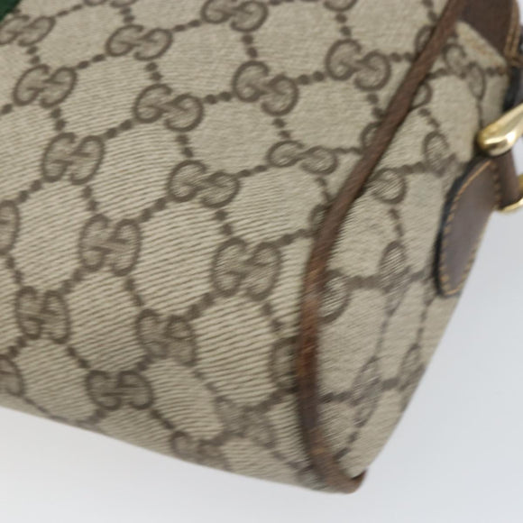 GUCCI GG Supreme Web Sherry Line Bag PVC Beige Gold 010 378 Auth ep12276
