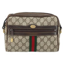 GUCCI GG Supreme Web Sherry Line Bag PVC Beige Gold 010 378 Auth ep12276-13