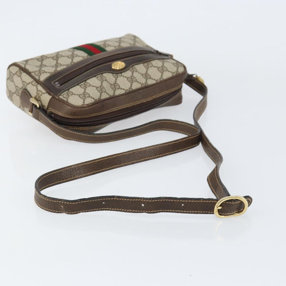 GUCCI GG Supreme Web Sherry Line Bag PVC Beige Gold 010 378 Auth ep12276