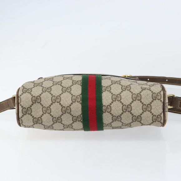 GUCCI GG Supreme Web Sherry Line Bag PVC Beige Gold 010 378 Auth ep12276