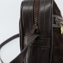 CELINE Shoulder Bag Leather Suede Brown Gold Auth ep12279-15