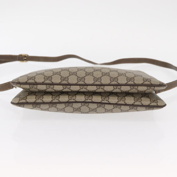 GUCCI GG Supreme Web Sherry Line Bag PVC Beige Gold 904 02 035 Auth ep12282