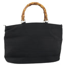 GUCCI Bamboo Tote Bag Nylon Black Silver 002 1364 0439 Auth ep12286-1