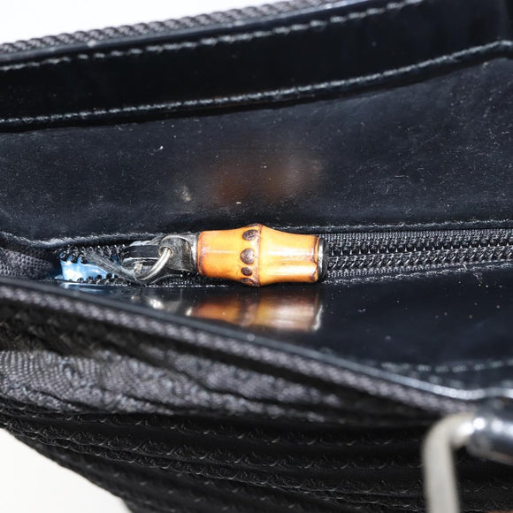 GUCCI Bamboo Tote Bag Nylon Black Silver 002 1364 0439 Auth ep12286