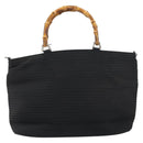 GUCCI Bamboo Tote Bag Nylon Black Silver 002 1364 0439 Auth ep12286-13