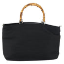 GUCCI Bamboo Tote Bag Nylon Black Silver 002 1364 0439 Auth ep12286-2