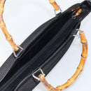 GUCCI Bamboo Tote Bag Nylon Black Silver 002 1364 0439 Auth ep12286-6