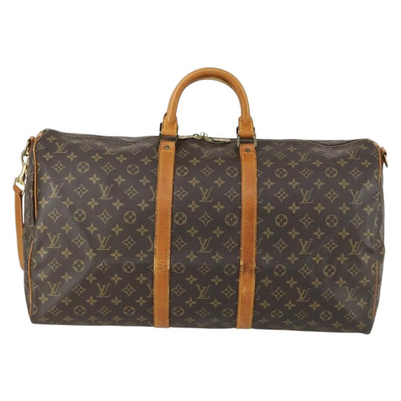 LOUIS VUITTON Monogram Keepall Bandouliere 55 Boston Bag M41414 LV Auth ep12288