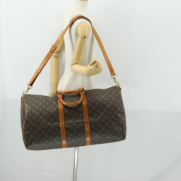 LOUIS VUITTON Monogram Keepall Bandouliere 55 Boston Bag M41414 LV Auth ep12288