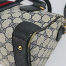 GUCCI GG Supreme Sherry Line Bag PVC 2way Navy Red gold 002 39 0069 Auth ep12291-9