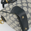 GUCCI GG Supreme Sherry Line Bag PVC 2way Navy Red gold 002 39 0069 Auth ep12291-16