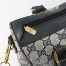 GUCCI GG Supreme Sherry Line Bag PVC 2way Navy Red gold 002 39 0069 Auth ep12291-19