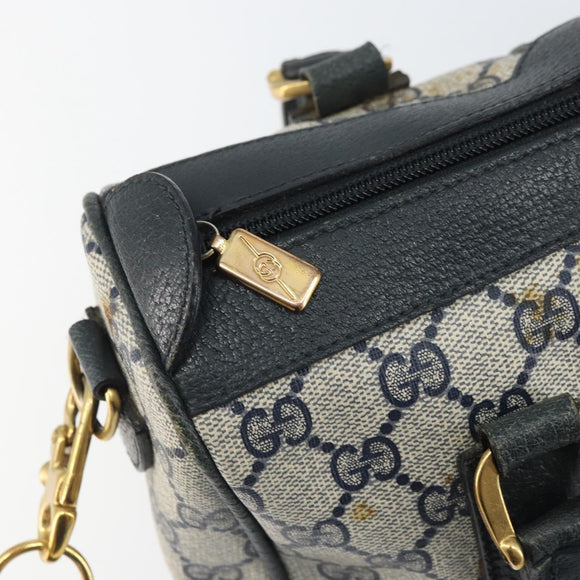 GUCCI GG Supreme Sherry Line Bag PVC 2way Navy Red gold 002 39 0069 Auth ep12291